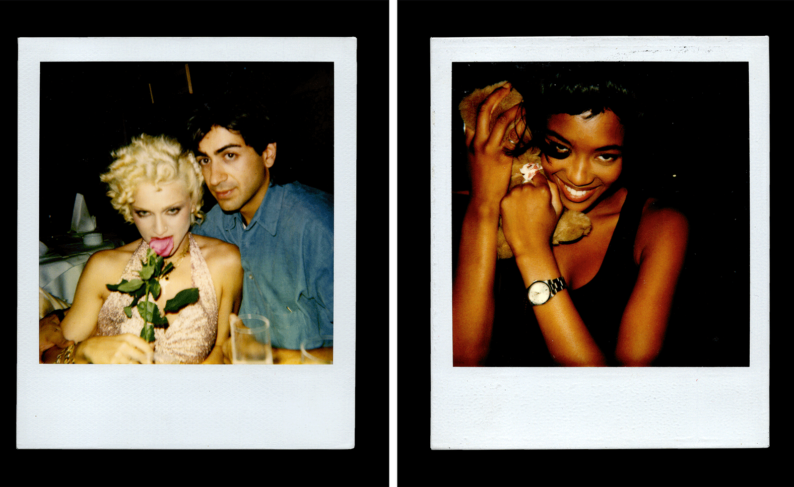 polaroids of people at a party