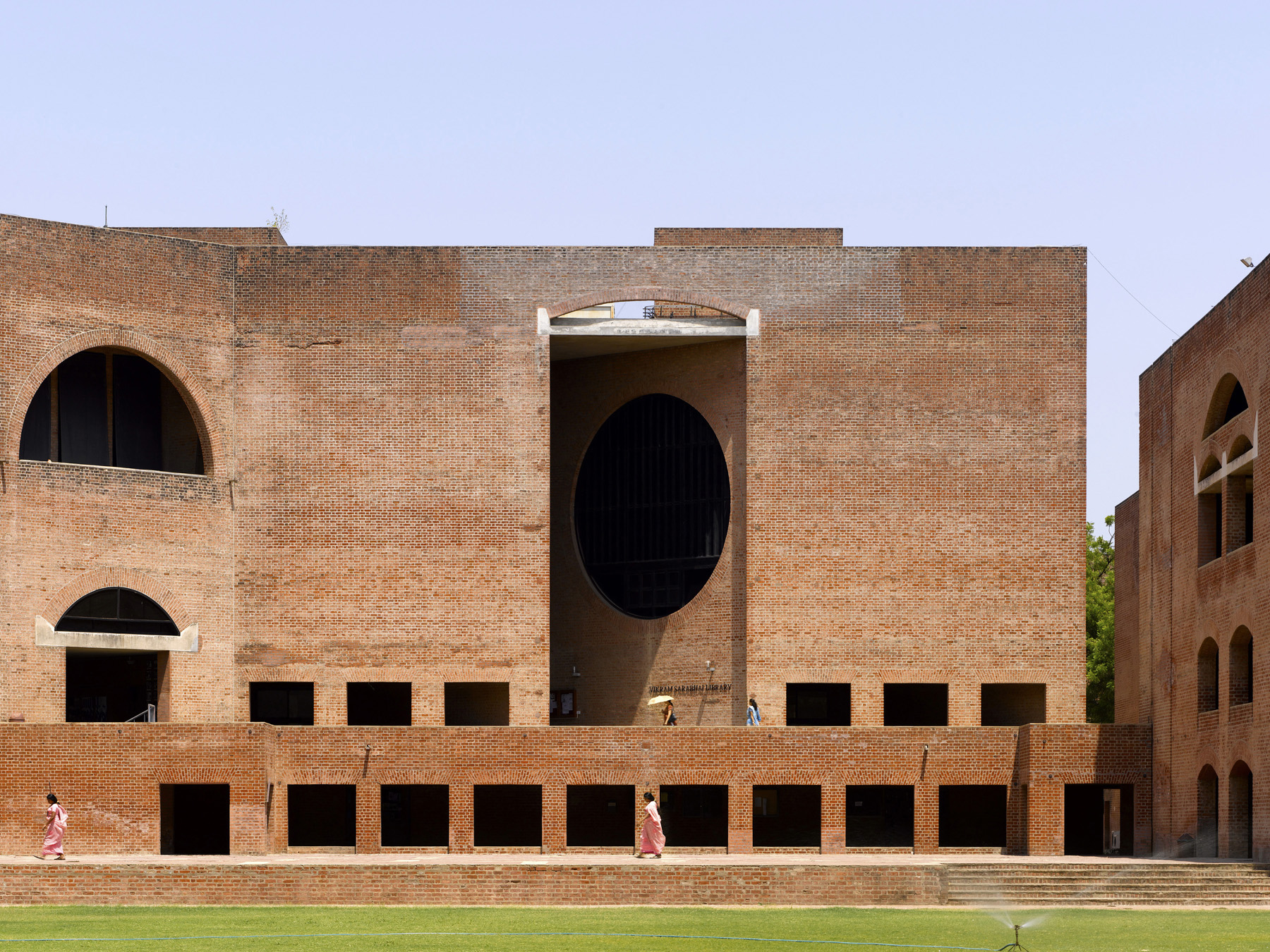 Save IMM Ahmedabad- An exterior view, brick building by Louis Kahn